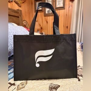 Fabletics Black reusable Tote Bag White Logo